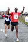 Tadele Geremew Mulugeta beats Serod Batochi (Morpeth Harriers) in the North Tyneside 10k Road Race from North Shields to Whitley Bay.